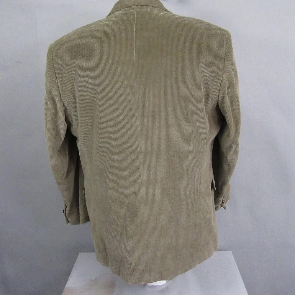 Monsieur Adolfo Mens Sport Coat‎ 44R Tan Corduroy Blazer Jacket Ventless